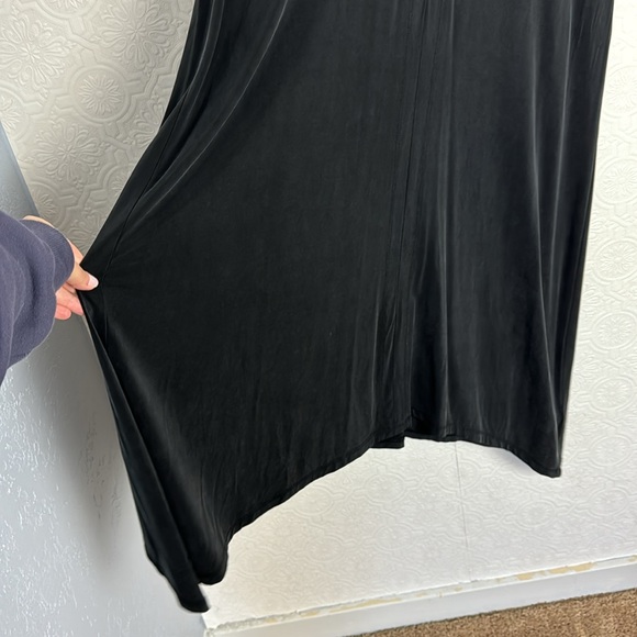 Anthropologie Eri + Ali Briella Cupro Midi Dress Tunic Slate Gray Lagenlook - Picture 6 of 9